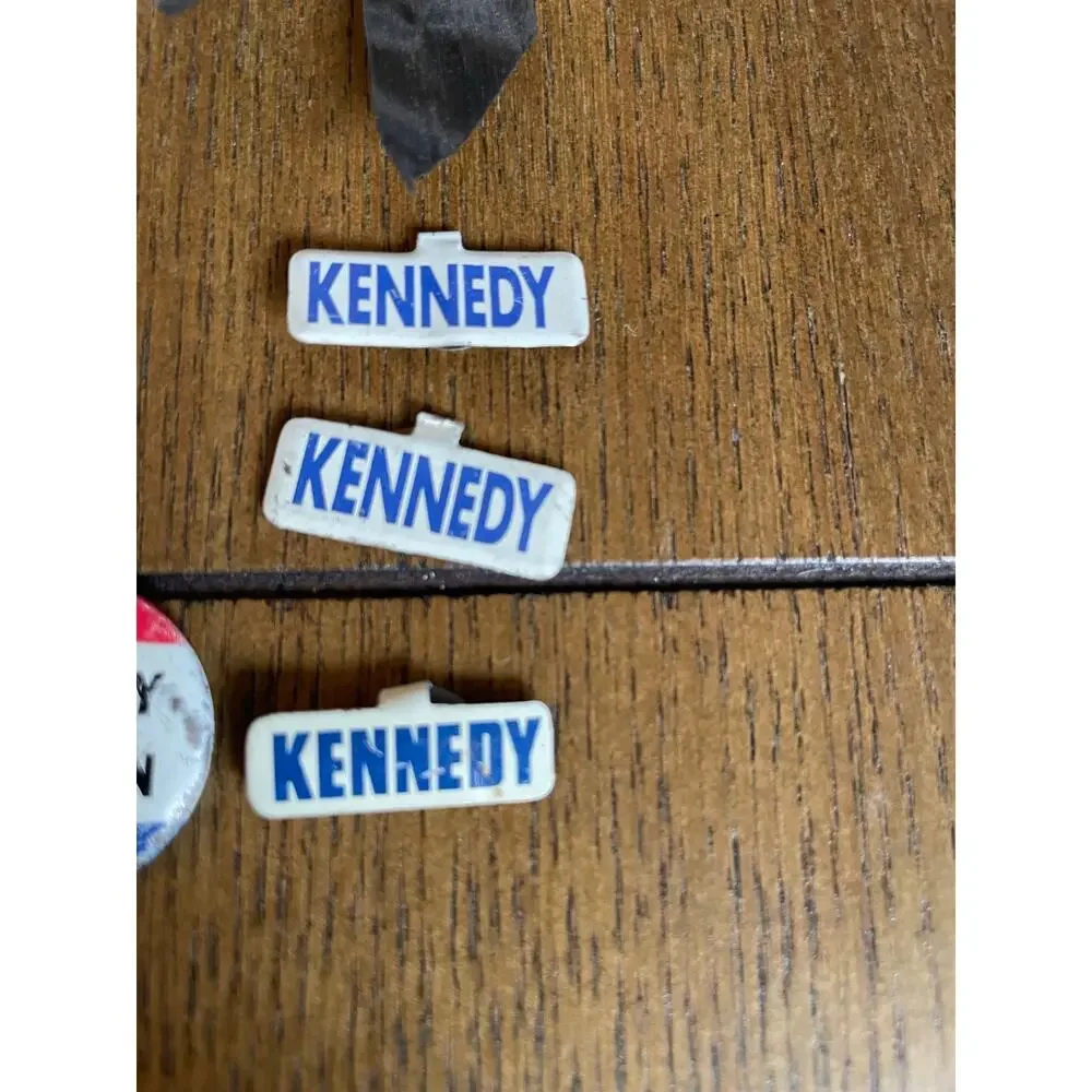 Vintage Kennedy Political Campaign Pin Button Lot of 9 JFK Johnson Ribbon